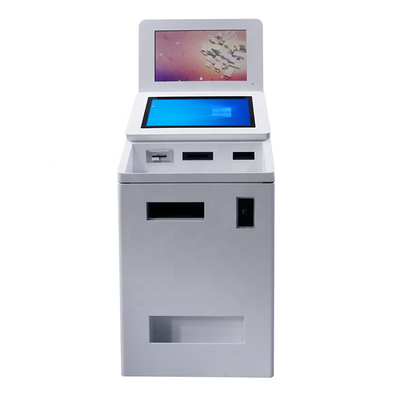 ขนาดหน้าจอคู่สแกนเนอร์ QR สแกนเนอร์เครื่องอ่านบัตรเงินสดและเหรียญจ่ายแบบบริการตนเองเครื่องตู้เอทีเอ็ม