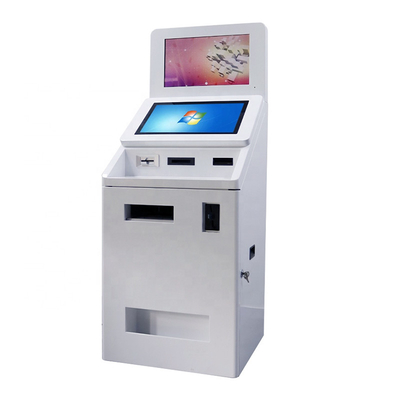 ขนาดหน้าจอคู่สแกนเนอร์ QR สแกนเนอร์เครื่องอ่านบัตรเงินสดและเหรียญจ่ายแบบบริการตนเองเครื่องตู้เอทีเอ็ม