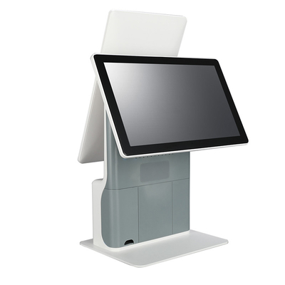มินิ Dual Touch Screen เครื่องสั่งซื้อด้วยตนเองตั๋ว POS Kiosk