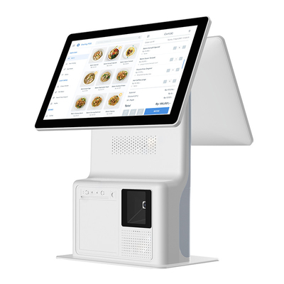 มินิ Dual Touch Screen เครื่องสั่งซื้อด้วยตนเองตั๋ว POS Kiosk