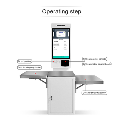 บริการตนเองเช็คเอาท์ Kiosk ชำระเงินเครื่อง POS สำหรับซูเปอร์มาร์เก็ต