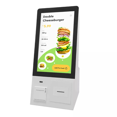 เครื่องชำระเงินแท็บเล็ตคีออสก์แบบสั่งด้วยตนเองแบบสัมผัสหน้าจอสำหรับร้านอาหาร
