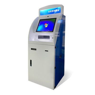 หน้าจอสัมผัสขายร้อน Self Service เครื่องจ่ายเงินสด A4 เครื่องพิมพ์รายงาน Self Service Kiosk Atm Machine
