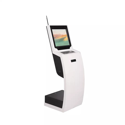 จอแสดงผลโฆษณา LCD แบบตั้งพื้นเครื่องอ่านบัตร IC ตู้บริการตนเองสำหรับ Indoor