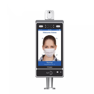 เครื่องสแกนอุณหภูมิเซ็นเซอร์อินฟราเรด Kiosk Time Attendance Face Recognition Terminal