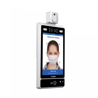 เครื่องสแกนอุณหภูมิเซ็นเซอร์อินฟราเรด Kiosk Time Attendance Face Recognition Terminal