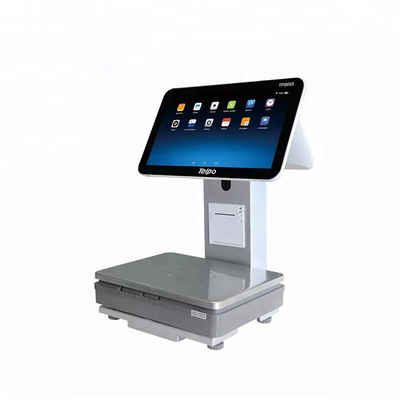 เครื่องชั่งเงินสดแบบลงทะเบียนน้ำหนักดิจิตอลหน้าจอสัมผัสระบบ Kiosk Pos