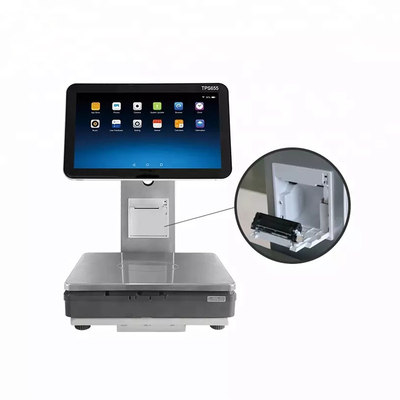 เครื่องชั่งเงินสดแบบลงทะเบียนน้ำหนักดิจิตอลหน้าจอสัมผัสระบบ Kiosk Pos