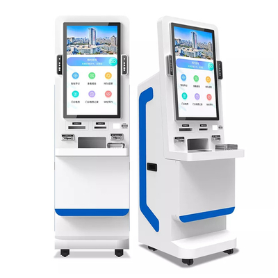 ตู้ชำระเงินแบบบริการตนเองขนาด 32 "หน้าจอเทอร์มินัลการจดจำใบหน้าพร้อมระบบวัดอุณหภูมิ
