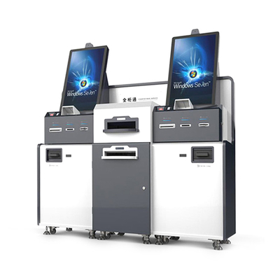ระบบชำระบิลซูเปอร์มาร์เก็ตแคชเชียร์ Kiosk Pos พร้อมหน้าจอสัมผัสคู่