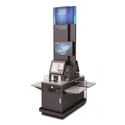 ซูเปอร์มาร์เก็ตชำระเงินแบบฝังตัวบริการตนเอง POS Kiosk Restaurant Machine