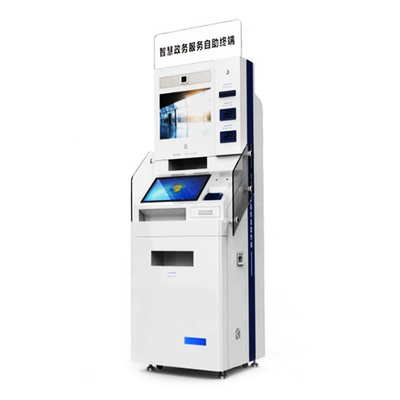 17 นิ้ว 19 นิ้วหน้าจอสัมผัสคู่แบบจ่ายเงินสด Kiosk Floor Standing