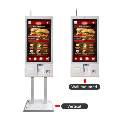 หน้าจอสัมผัสคิวธนาคาร เมนูร้านอาหาร โรงแรม บริการตนเอง สั่งซื้อ kiosk บริการพร้อมที่ใส่เครื่องอ่านบัตร