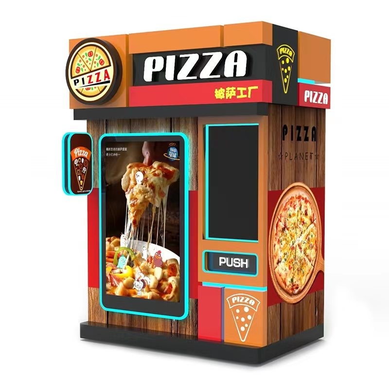 เครื่องคีออสก์หน้าจอสัมผัสแบบบริการตนเองพิซซ่าทำอาหารร้อนอาหาร Automatic Smart Vending Machine