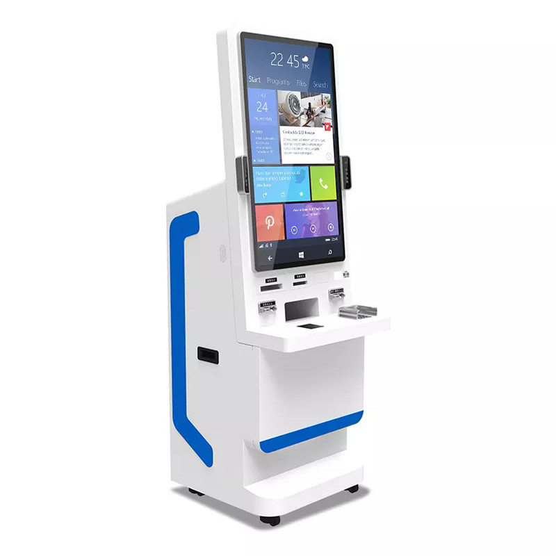 ตู้ชำระเงินแบบบริการตนเองขนาด 32 "หน้าจอเทอร์มินัลการจดจำใบหน้าพร้อมระบบวัดอุณหภูมิ