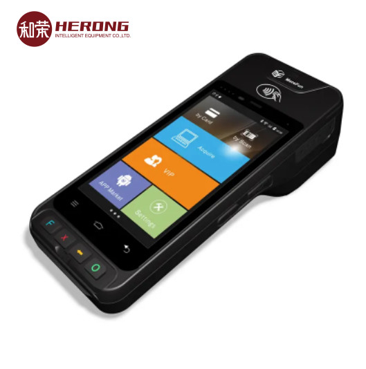 DDR3 Portable POS Terminal Android 8.1 Long Zebra 2D Scanner แบตเตอรี่ เวลาทํางาน > 8 ชั่วโมง