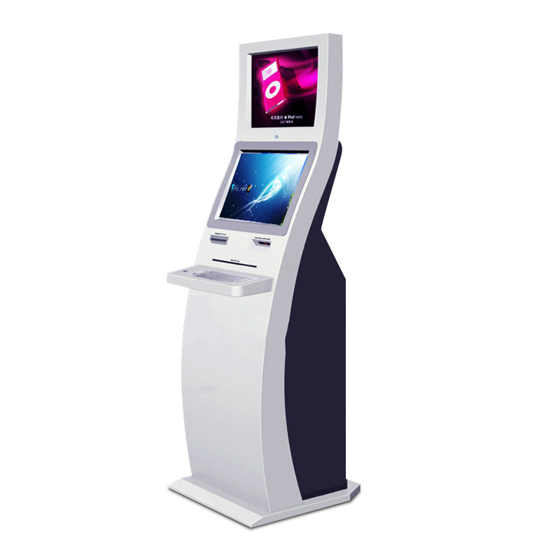 128GB Self Service Kiosk เอกสารใบอนุญาต ใบรับรอง ใบแจ้งหนี้ การชำระเงินด้วยภาพถ่าย การพิมพ์ K เครื่องอ่านบัตรเครดิตเดบิต