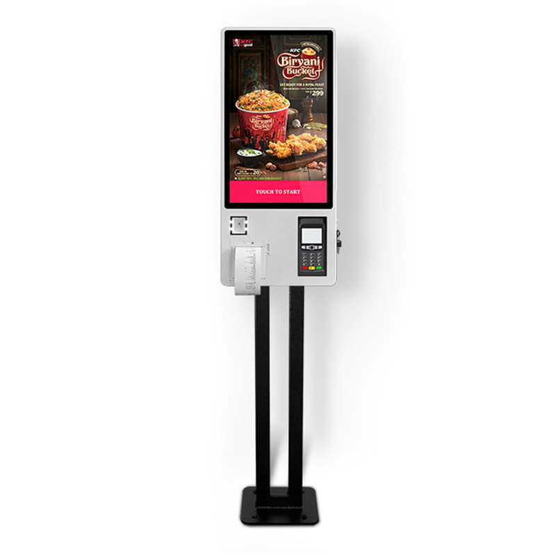 หน้าจอสัมผัสคิวธนาคาร เมนูร้านอาหาร โรงแรม บริการตนเอง สั่งซื้อ kiosk บริการพร้อมที่ใส่เครื่องอ่านบัตร